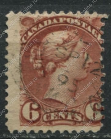 Канада 1888-1897 гг. • SC# 43 • 6 c. • Королева Виктория • Used VF- ( кат.- $12.5 )