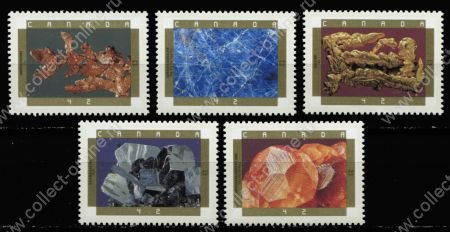 Канада 1992 г. • SC# 1436-40 • 42 c.(5) • Минералы • полн. серия • MNH OG VF ( кат.- $ 5 )