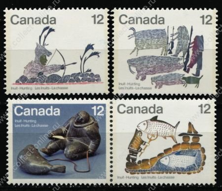 Канада 1977 г. • SC# 748-51 • 12 c.(4) • Обычаи коренного населения Канады • полн. серия • MNH OG VF