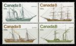 Канада 1975 г. • SC# 670-3a • 8 c.(4) • Парусные корабли • полн. серия • кв.блок • MNH OG VF