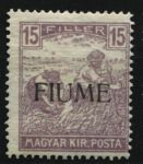 Фиуме 1918 г. • Mi# 13 • 15 f. • надпечатка(типография) на м. Венгрии • MH OG VF