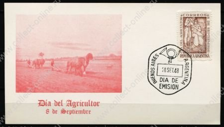 Аргентина 1948 г. • SC# 580 • 5 c. • День сельского хозяйства • ПК с гаш. ПД • Used XF