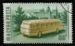 Венгрия 1955 г. • Mi# 1454 • 60 f. • Развитие экспорта • автобусы • Used XF