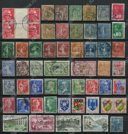 Франция • XIX-XX век • набор 50+ старинных марок • Used F-VF