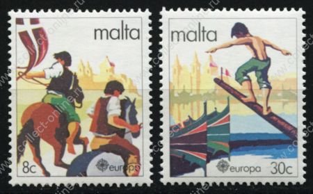 Мальта 1981 г. • SC# 584-5 • 8 и 30 c. • Выпуск Европа • национальные развлечения • полн. серия • MNH OG XF
