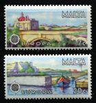 Мальта 1977 г. • SC# 539-40 • 7 и 20 c. • Выпуск Европа • Виды Мальты • полн. серия • MNH OG XF