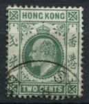 Гонконг 1907-1911 гг. • Gb# 92 • 2 c. • Эдуард VII • стандарт • Used VF ( кат.- £ 2 )