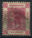 Гонконг 1882-1896 гг. • Gb# 33 • 2 c. • Королева Виктория • стандарт • Used F-VF ( кат.- £ 3 )