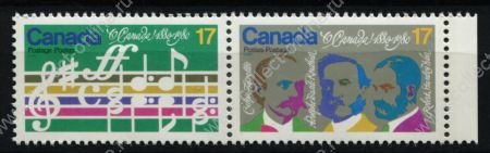 Канада 1980 г. • SC# 857-8a • 17 c.(2) • 100-летие гимна Канады • ноты и композиторы • полн. серия • MNH OG XF