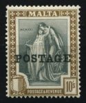 Мальта 1926 г. • Gb# 156 • 10 sh. • Женщины "Мальта" и "Британия" • надп. "Почта" • MH OG VF ( кат. - £10 )