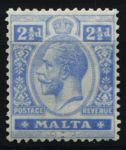 Мальта 1921-1922 гг. • Gb# 101 • 2 ½ d. • Георг V • стандарт • MH OG VF ( кат.- £ 7 )