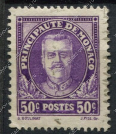 Монако 1932-1937 гг. • SC# 116 • 50 c. • осн. выпуск • Князь Луи II • Used VF