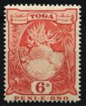 Тонга 1897 г. • Gb# 47 • 6 d. • осн. выпуск • цветущий коралл • MLH OG XF ( кат.- £ 15 )