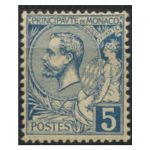 Монако 1891-1921 гг. • SC# 13 • 5 c. • 2-й выпуск • Князь Альберт I • стандарт • MH OG VF ( кат. - $50 )
