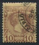 Монако 1885 г. • SC# 4 • 10 c. • 1-й выпуск • Князь Чарльз III • стандарт • Used VF ( кат.- $ 50 )