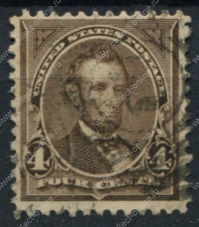 США 1894 г. • SC# 254 • 4 c. • Авраам Линкольн • стандарт • Used VF ( кат.- $ 10 )