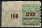 Германия 1923 г. • Mi# 329B • 20 Mlrd. M. • просечка • стандарт • MNH OG XF+ ( кат.- € 3 )