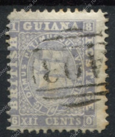 Британская Гвиана 1860-1863 гг. • Gb# 37 • 12 c. • парусный фрегат • Used XF ( кат.- £50 )