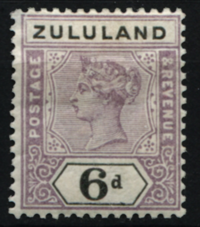 Зулуленд 1894-1896 гг. • Gb# 24 • 6 d. • Королева Виктория • стандарт • MH OG VF ( кат. - £22)