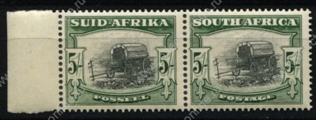 Южная Африка 1933-1948 гг. • GB# 64a • 5 sh. • осн. • выпуск • повозка переселенцев (пара) • MLH OG XF+ ( кат. - £65 )
