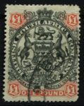 Родезия 1897 г. • Gb# 73 • £1 • осн. выпуск • герб колонии • концовка • Used VF ( кат.- £225 ) ®