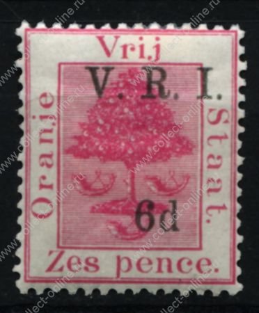 Оранжевое свободное государство 1900 г. • GB# 108 • 6 на 6 d. • надп. "V. R.I." • MLH OG VF ( кат. - £45 )