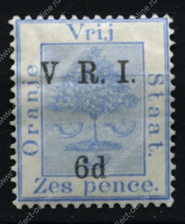 Оранжевое свободное государство 1900 г. • GB# 109a • 6 на 6 d. • надп. "V R.I." • без точки • MLH OG VF ( кат. - £50 )