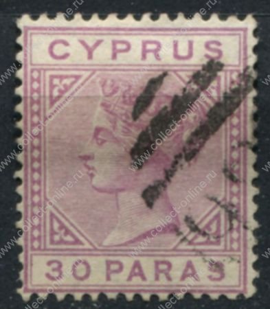 Кипр 1882-1886 гг. Gb# 17 • 30 pa. • Королева Виктория • стандарт • Used XF ( кат.- £26 )