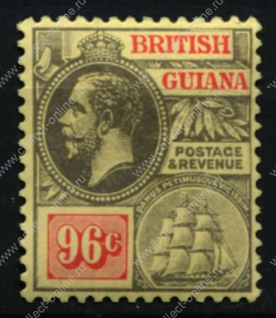 Британская Гвиана 1921-1927 гг. Gb# 282 • 96 c. • Георг V • стандарт • MH OG VF ( кат. - £25 )