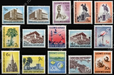 Юго-западная Африка 1968-1972 гг. • SC# 314-28 • ½ - 20 c. • Основной выпуск • полн. серия • MNH OG XF ( кат. - $125 )