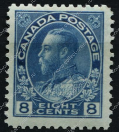 Канада 1911-1925 гг. • Sc# 115 • 8 c. • выпуск "Адмирал" • синяя • стандарт • MH OG XF- ( кат. - $35 )