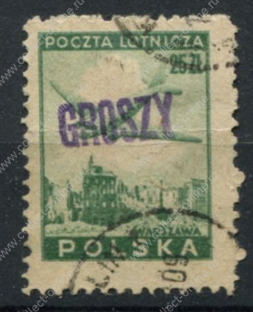 Польша 1950 г. • Mi# A565 • (25) gr. на 25 zt. • надпечатка "GROSZY" • Used VF ( кат.- €10 )