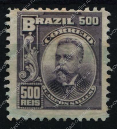 Бразилия 1906-1916 гг. • SC# 182 • 500 R. • Маноэль Феррас • стандарт • MNG VF- ( кат. - $8- )