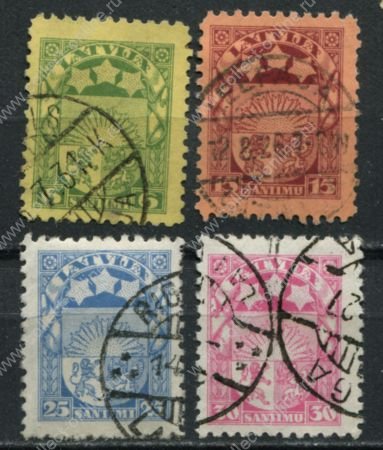 Латвия 1925 г. • Mi# 103-6 • 6 - 30 s. • стандарт • в.з. - свастика • полн. серия • Used VF