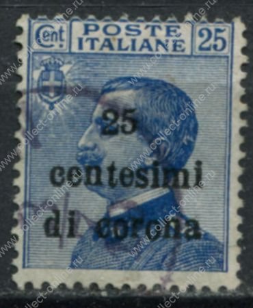 Италия • Венеция-Джулия, Трентино и Далматия 1918 г. • Mi# 6 • 25 с. на 25 с. • надпечатка • Used VF