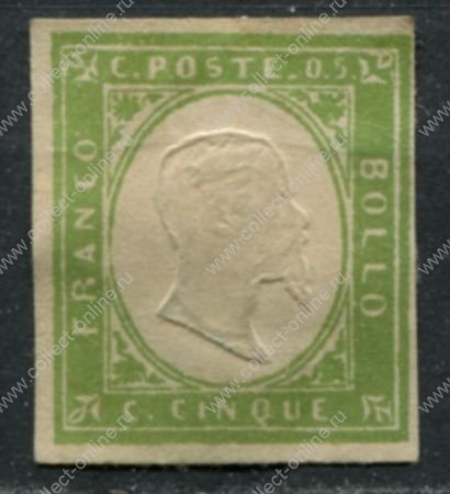 Сардиния 1855-1863 гг. • SC# 10a • 5 с. • Виктор Эммануил II • MNG VF ( кат. - $95- )