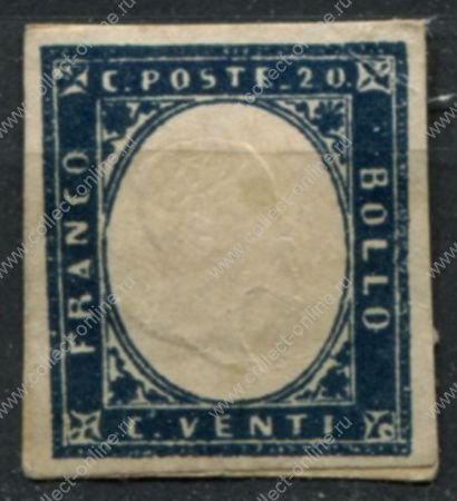 Сардиния 1855-63 гг. • SC# 12 • 20 с. • Виктор Эммануил II • MNG VF ( кат. - $150 )