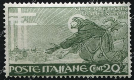 Италия 1926 г. • SC# 178 (Mi# 234 ) • 20 c. • 700 лет со дня смерти св. Франциска • MNH OG VF