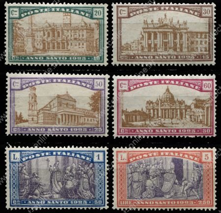 Италия 1924 г. • Mi# 206-11(SC# B20-5) • Святой год 1925 • виды и архетиктура • MLH OG XF • полн. серия • ( кат.- €60 )