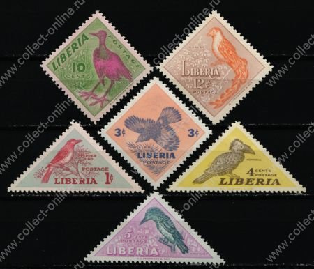 Либерия 1953 г. SC# 341-6 • 1 - 12 c. • Африканские птицы • MNH OG XF • полн. серия ( кат. - $10.00 )