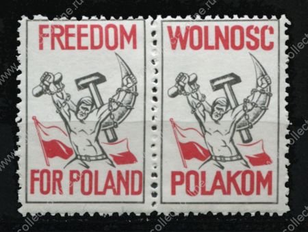 Польша 1989 г. • Пропаганда движения "Солидарность" • "Свободу полякам" • неофициальный выпуск • MNH OG XF • пара