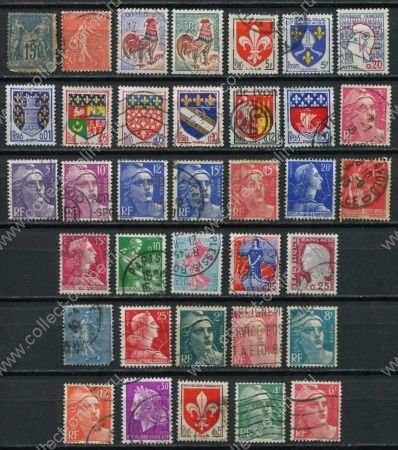 Франция • первая половина XX века • лот 36 старинных марок (стандарты) • Used VF