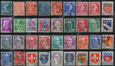 Франция • первая половина XX века • лот 37 старинных марок (стандарты) • Used VF