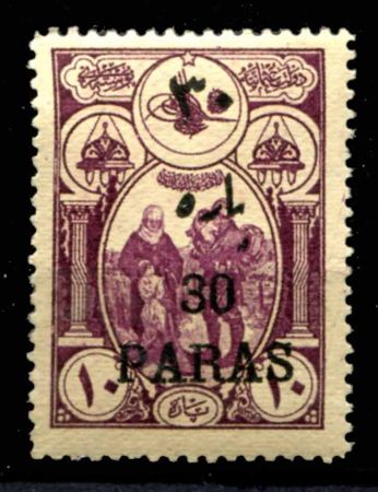 Турция 1921-1922 г. • SC# 600 • 30 на 10 pa. • осн. выпуск • надп. нов. номинала • MNH OG VF