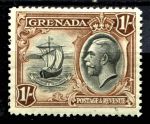 Гренада 1934-1936 гг. • Gb# 142 • 1 sh. • Георг V • основной выпуск • парусный бот • MH OG VF ( кат. - £4.50 )
