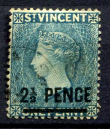 СТ. ВИНСЕНТ 1885-93гг. GB# 49 / 2 1/2d./1d. USED VF