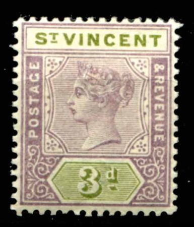 СТ. ВИНСЕНТ 1899г. GB# 70 / 3d. MH OG VF