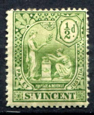 СТ. ВИНСЕНТ 1907-8гг. GB# 94 / 1/2d. MH OG VF