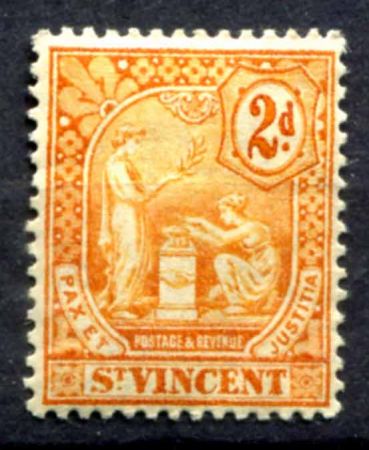 СТ. ВИНСЕНТ 1907-8гг. GB# 96 / 2d. MH OG VF