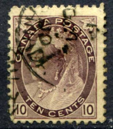 Канада 1897-8 гг. SC# 73 • 10 c. • Королева Виктория • (выпуск с кленовыми листьями) • Used VF ( кат.- $100 )